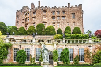 Autumn colors over Powis Castle and Garden, Welshpool, Powys, Wales, UK