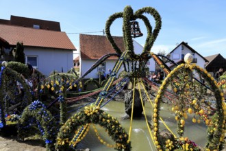 Easter fountain in Bieberbach, supposedly the largest Easter fountain in the world, Egloffstein