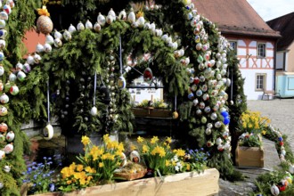Easter fountain in Heiligenstadt, Franconian Switzerland, Bamberg district, Upper Franconia,