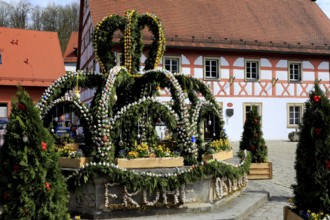 Osterbrunnen in Heiligenstadt, Franconian Switzerland, Bamberg district, Upper Franconia, Bavaria,