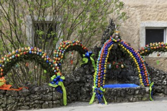 Easter fountain in Franconian Switzerland, Bamberg district, Upper Franconia, Bavaria, Germany,