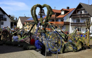 Easter fountain in Bieberbach, supposedly the largest Easter fountain in the world, Egloffstein