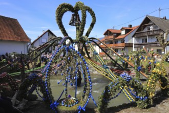 Easter fountain in Bieberbach, supposedly the largest Easter fountain in the world, Egloffstein