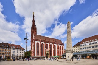 Marienkapelle, chapel, Gothic style, obelisk fountain, fountain, obelisk, musschelkalk, architect