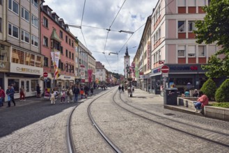 City center, general architecture, residential and commercial buildings, pedestrian zone,