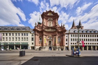 Neumünster church, baroque style, Kilianshaus commercial building and Seisser department store,