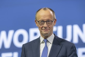 38th Federal Party Congress of the CDU of Germany in Stuttgart. Federal Chancellor Friedrich Merz