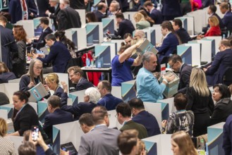 38th Federal Party Congress of the CDU of Germany in Stuttgart. Reelection of party leader