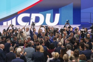 38th Federal Party Congress of the CDU of Germany in Stuttgart. Reelection of party leader