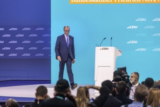38th Federal Party Congress of the CDU of Germany in Stuttgart. Friedrich Merz steps up to the