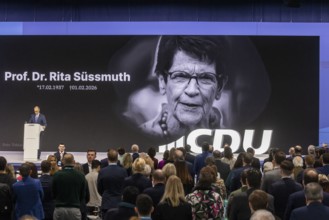 38th party congress of the CDU of Germany in Stuttgart. Remembrance of the dead for deceased