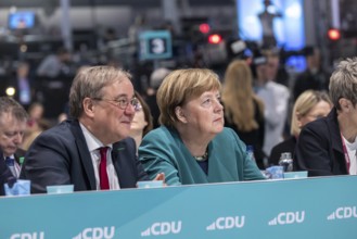 38th Federal Party Congress of the CDU of Germany in Stuttgart. Armin Laschet and Angela Merkel.