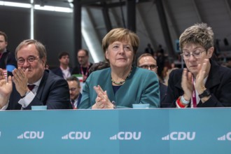 38th Federal Party Congress of the CDU of Germany in Stuttgart. Armin Laschet, Angela Merkel,