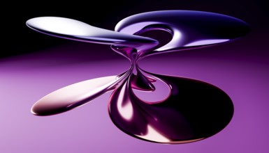 An intriguing 3D-rendered image featuring abstract liquid shapes intertwined, highlighted by a