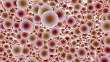 An intriguing 3D digital artwork featuring a dense array of layered balls in varying sizes and