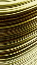 This image displays a vivid 3D render of flowing golden lines, creating a hypnotic, dynamic