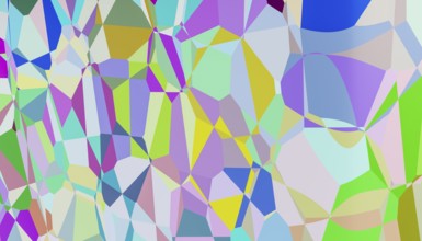 Vibrant and colorful 3D-rendered geometric shapes form a complex pattern, ideal for use in creative