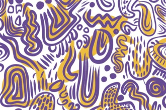A dynamic curves illustration featuring bold purple and yellow hues. The abstract design is filled