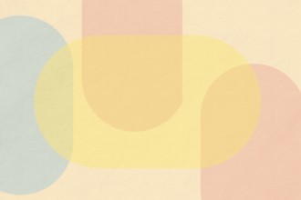 Soft pastel abstract geometric background featuring overlapping shapes with a retro, vintage