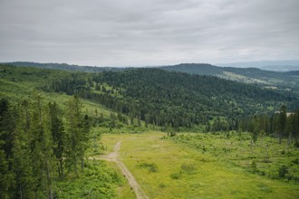 Panoramic view of Bachledka Ski & Sun area located in Zdiar, opposite the Belianske Tatras in
