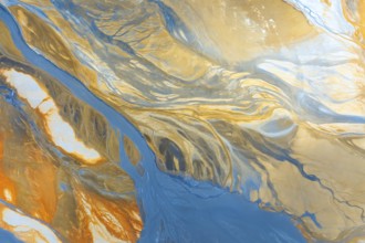 This image captures the stunning multicolour abstract view of a landscape from aerial photography,