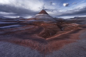 Striking Utah landscape showcasing colorful bentonite formations in Hanksville, creating an