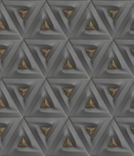 This abstract 3D geometric pattern features intricate triangular designs, ideal for modern