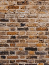 Detailed shot of a weathered brick wall showcasing natural textures and colors. This London-based