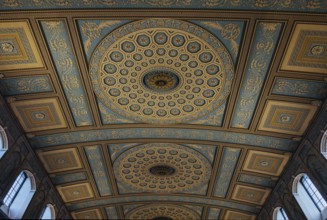 Stunning ornate ceiling in Chapel of St Peter and St Paul in London showcases intricate classical