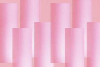 A minimalist abstract illustration featuring varying shades of pink geometric shapes, ideal for