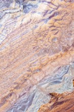 Aerial view of intricate, colorful textures at Vermilion Cliffs National Monument, Arizona,