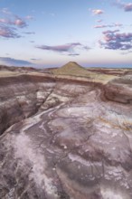 A breathtaking aerial photo captures the unique geological formations of bentonite clay in Utah,