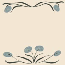 This image showcases an artistic illustration featuring abstract flowers with soft blue petals,