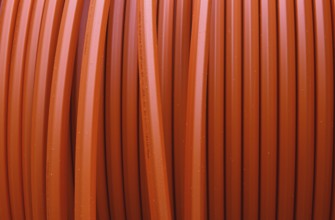 Fiberglass line, fiberglass pipe at a construction site, Schleswig-Holstein, Germany