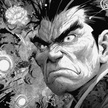 Free modern illustration of the Frankenstein creature, AI generated