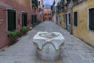 Fountain in the Castello Giardini district, Venice, Veneto, Italy