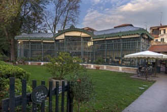 Former palm house built around 1890, now café, restaurant, Serra dei Giardini, Venice, Veneto,