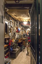 View of an antique shop in the evening, Venice, Veneto, Italy