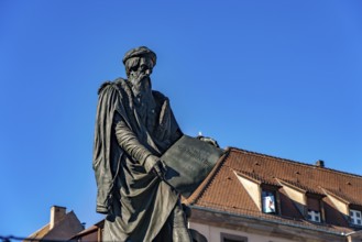 Gutenberg statue on Place Gutenberg, Strasbourg, Alsace, France