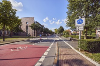Town Hall, commercial building, brick building, bicycle road, road sign bicycle road, additional