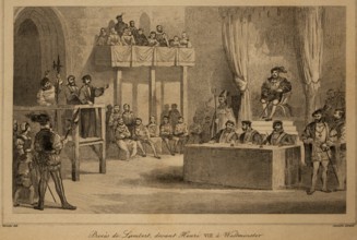 Westminster, London, trial against Lambert Simmel (ca 1477 - 1534) with the English King Henry VII