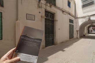 Tunis, Tunisia. May 15th 2024 A copy of The Maqaddimah, classic Islamic history written by Arab