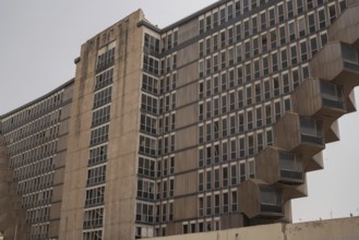 Tunis, Tunisia. 16th May 2024 The 1970s Brutalist style architecture of the Hotel du Lac, with