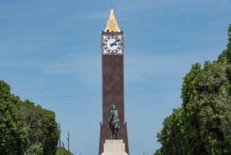 Tunis, Tunisia. 29th May 2024 The Iconic landmark Avenue Habib Bourguiba Clocktower, built to