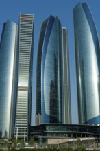 Abu Dhabi, United Arab Emirates. June 23rd 2019. Etihad Towers part of the modern glass fronted Abu
