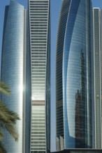 Abu Dhabi, United Arab Emirates. June 23rd 2019 Close-up architectural detail of modern glass