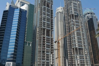Doha, Qatar. September 22nd 2019 Modern high rise office and commercial property under construction