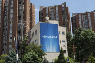 Skopje, Republic of North Macedonia. May 29th 2018 Turkish Halkbank Commercial, Skopje, Republic of
