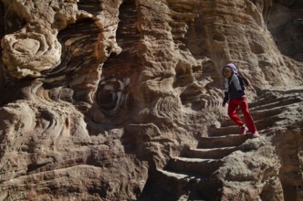 Petra, Jordan. December 12th 2012 A Jordanian Bedouin child selling souvenirs, Petra, Jordan