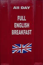 Oxford, England, UK. February 2nd, 2020 Full English Breakfast. Traditional British food advertised